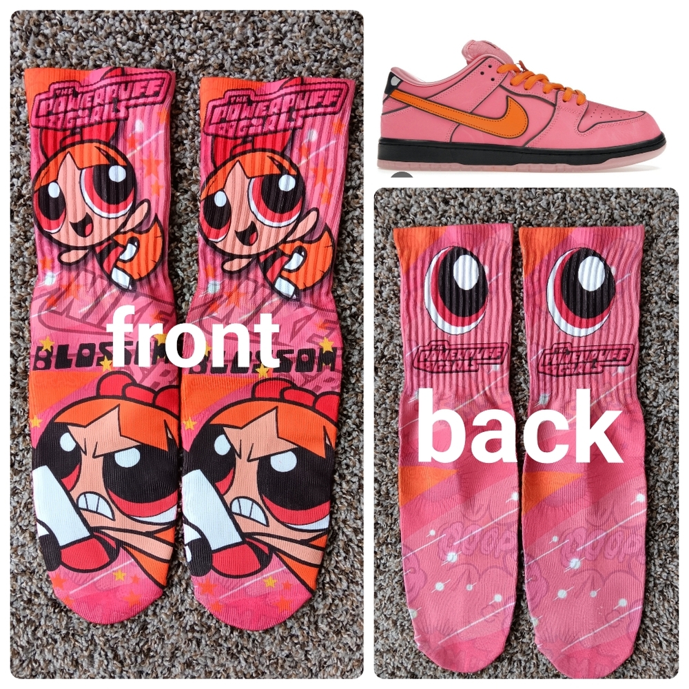 Blossom Powerpuff girls dunks socks